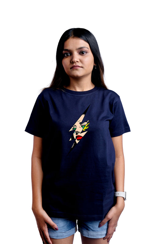 Lightning baby Round Neck Women (Navy Blue)