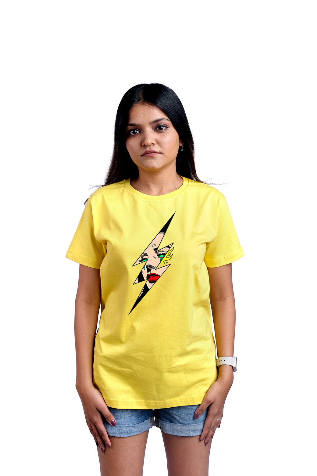 Lightning baby Round Neck Women (Yellow)