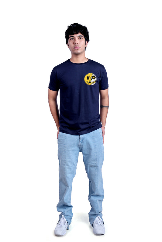 Smiley Ghost Round Neck Men (Navy Blue)