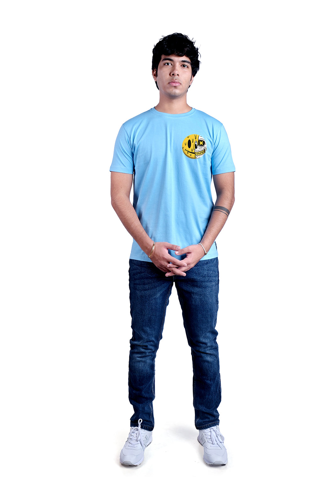 Smiley Ghost Round Neck Men (Sky Blue)