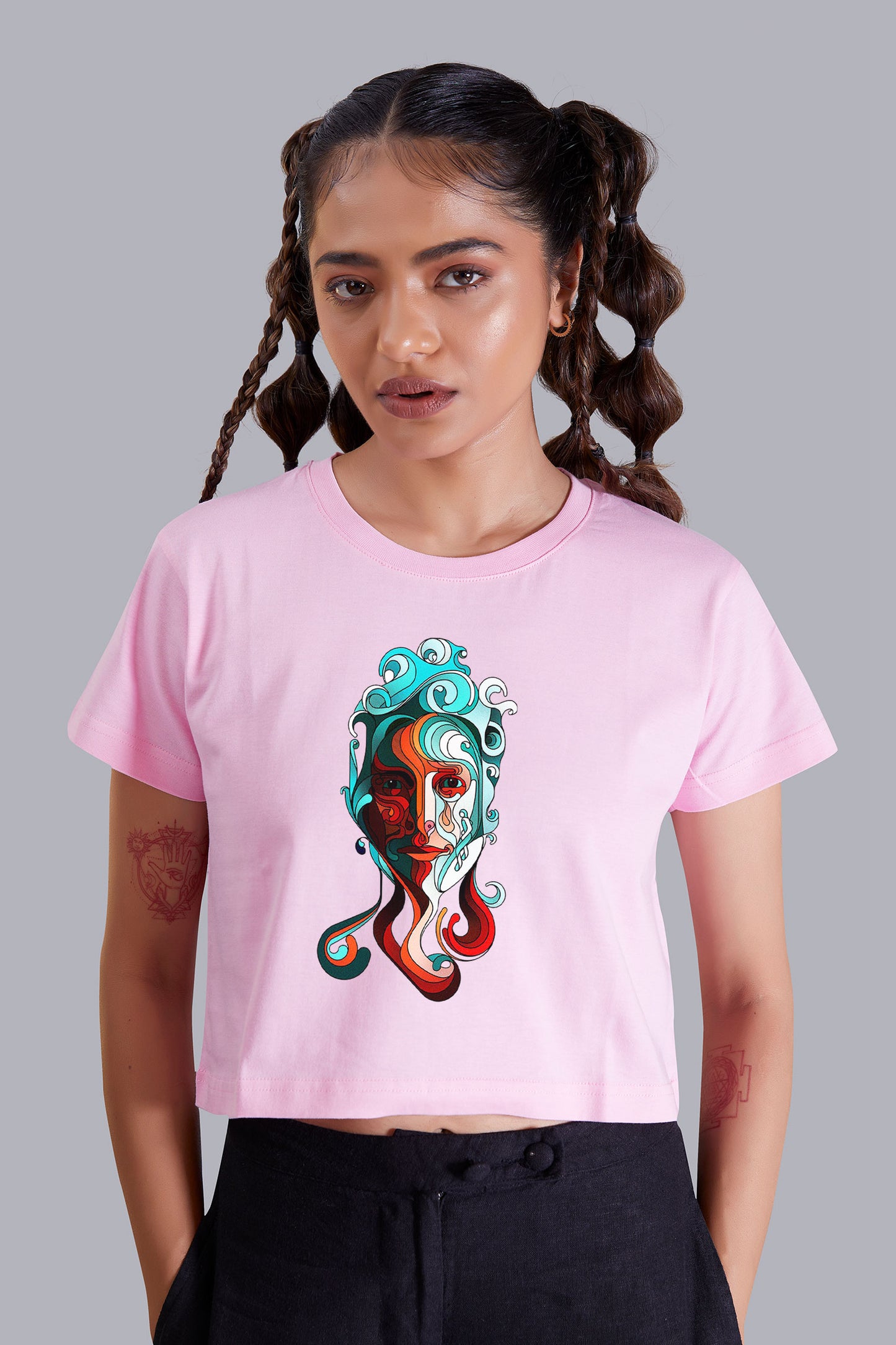 Colorful Diva Babypink Crop Top