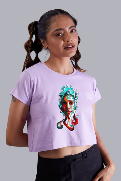 Colorful Diva Lavender Crop Top