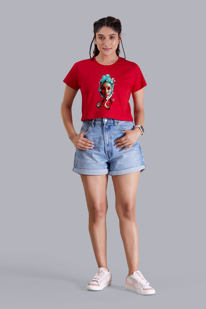 Colorful Diva Red Crop Top