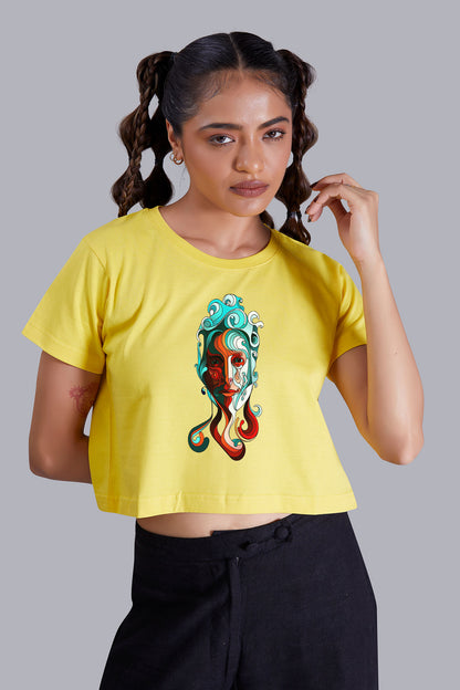 Colorful Diva Yellow Crop Top