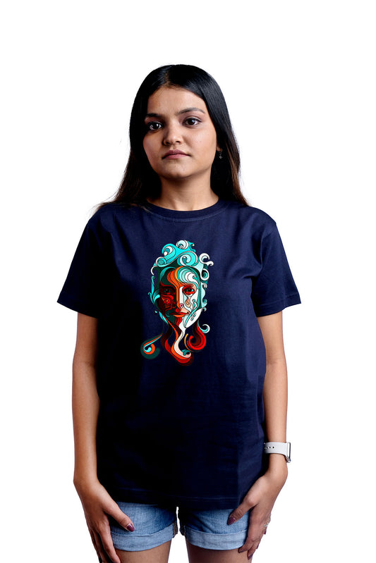 Devoured Round Neck Women (Navy Blue)