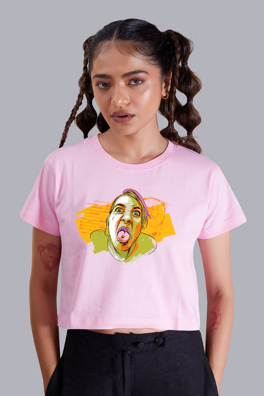 Babypink Portrait Crop Top