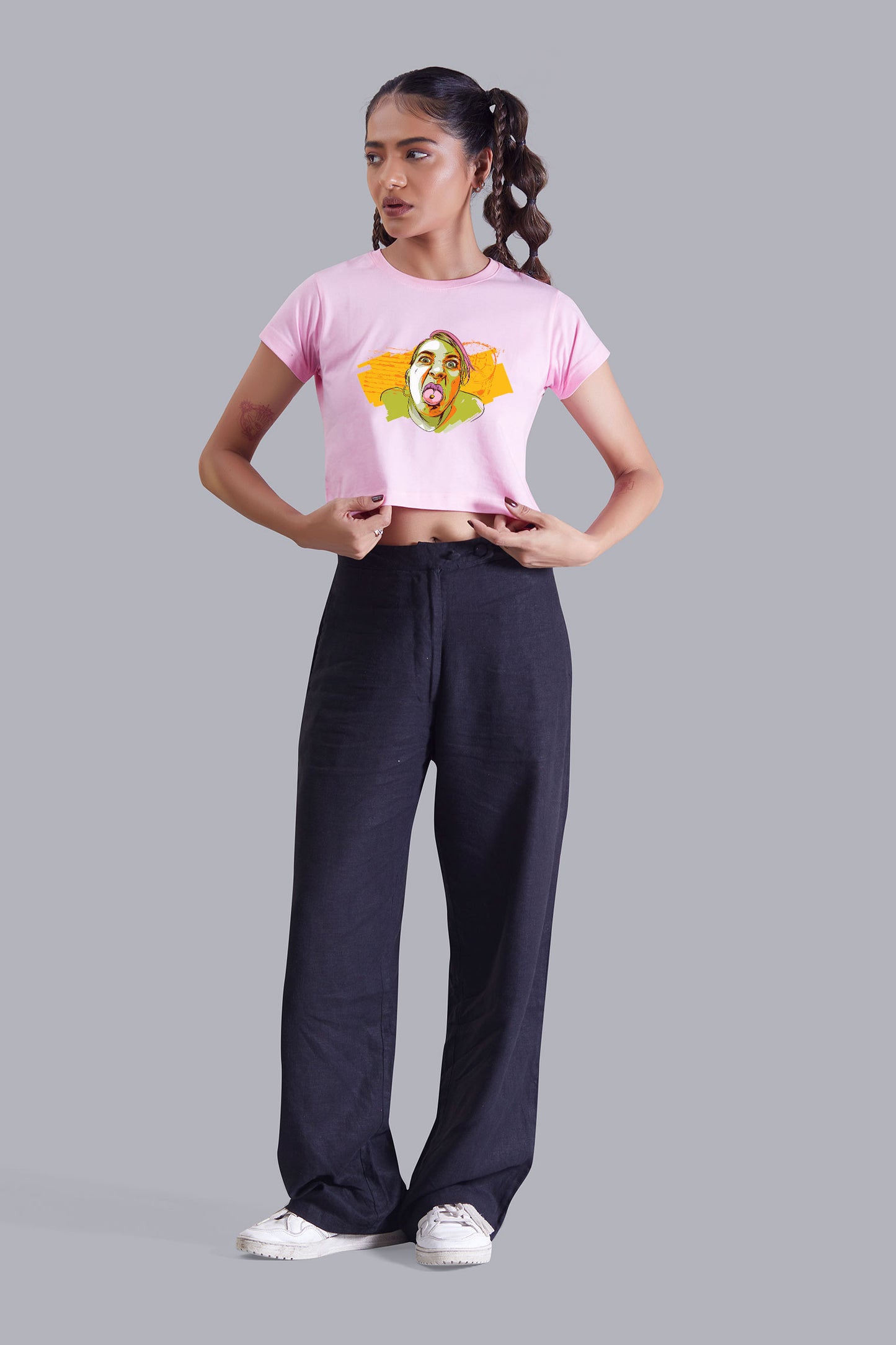 Babypink Portrait Crop Top