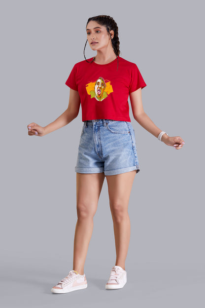 Red Portrait Crop Top