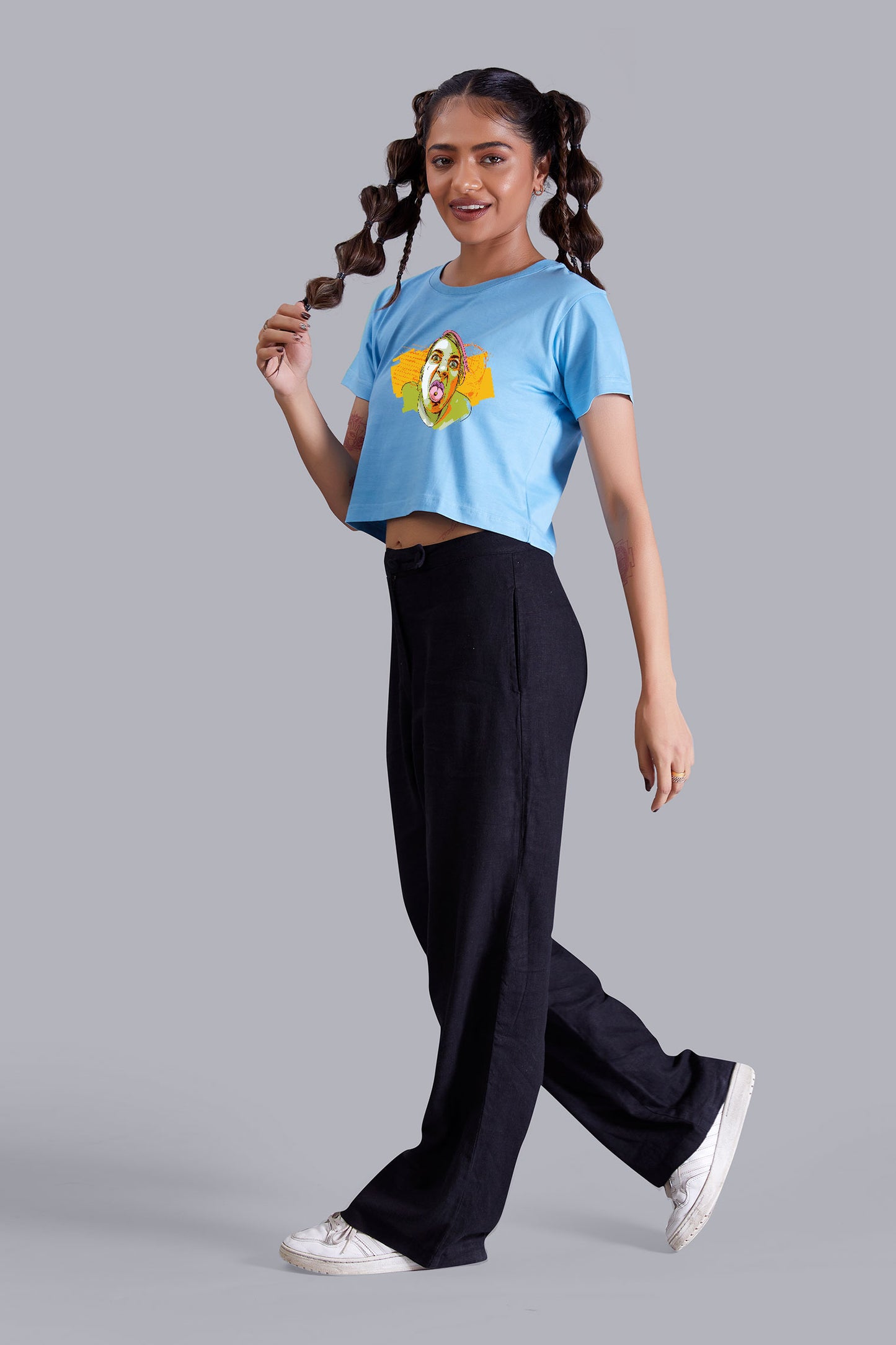 Skyblue Portrait Crop Top