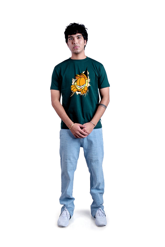 Garfield Round Neck Men (Forest Green)