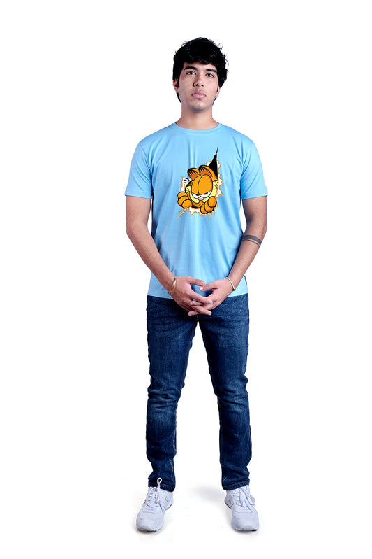 Garfield Round Neck Men (Sky Blue)