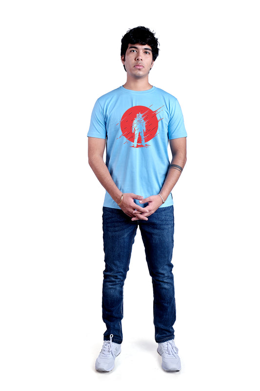 Fading Round Neck Men (Sky Blue)