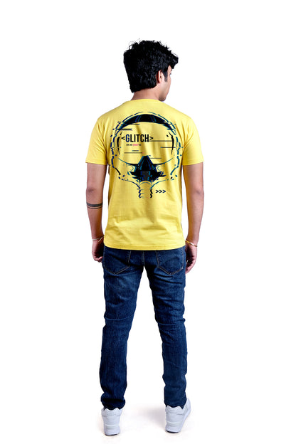 Glitch Round Neck Men (Yellow)