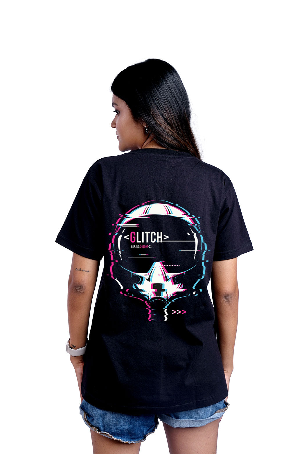 Glitch Round Neck Women (Black)