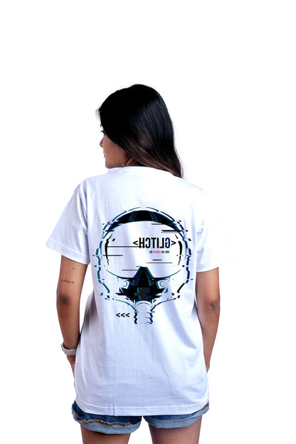 Glitch Round Neck Women (White)