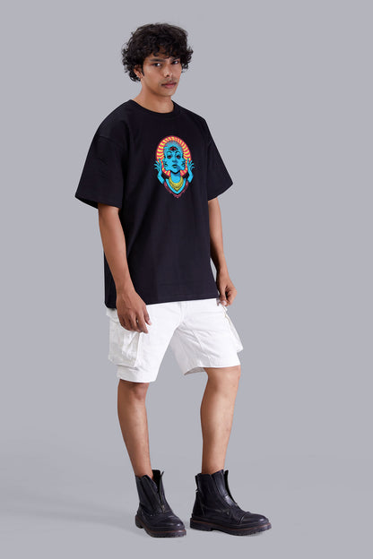 Psychedelic Black Color Oversized T Shirt