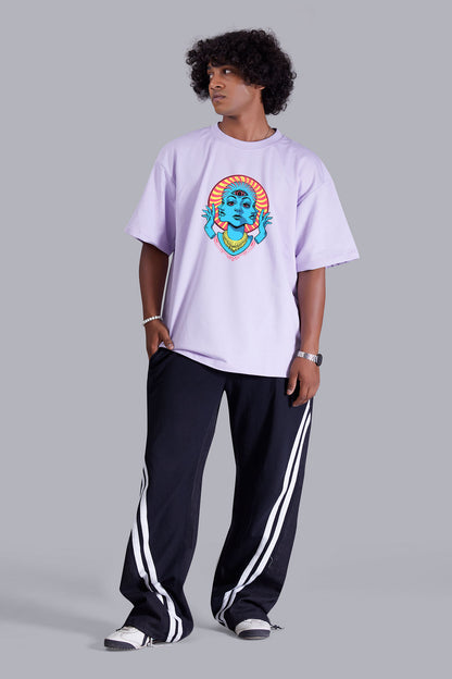 Psychedelic Lavender Color Oversized T Shirt