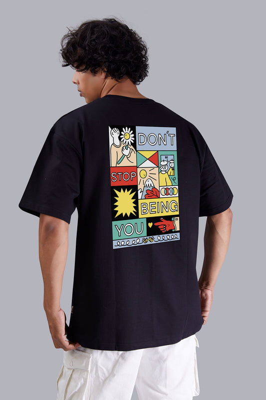 Creative Black Oversize T-shirt For Men