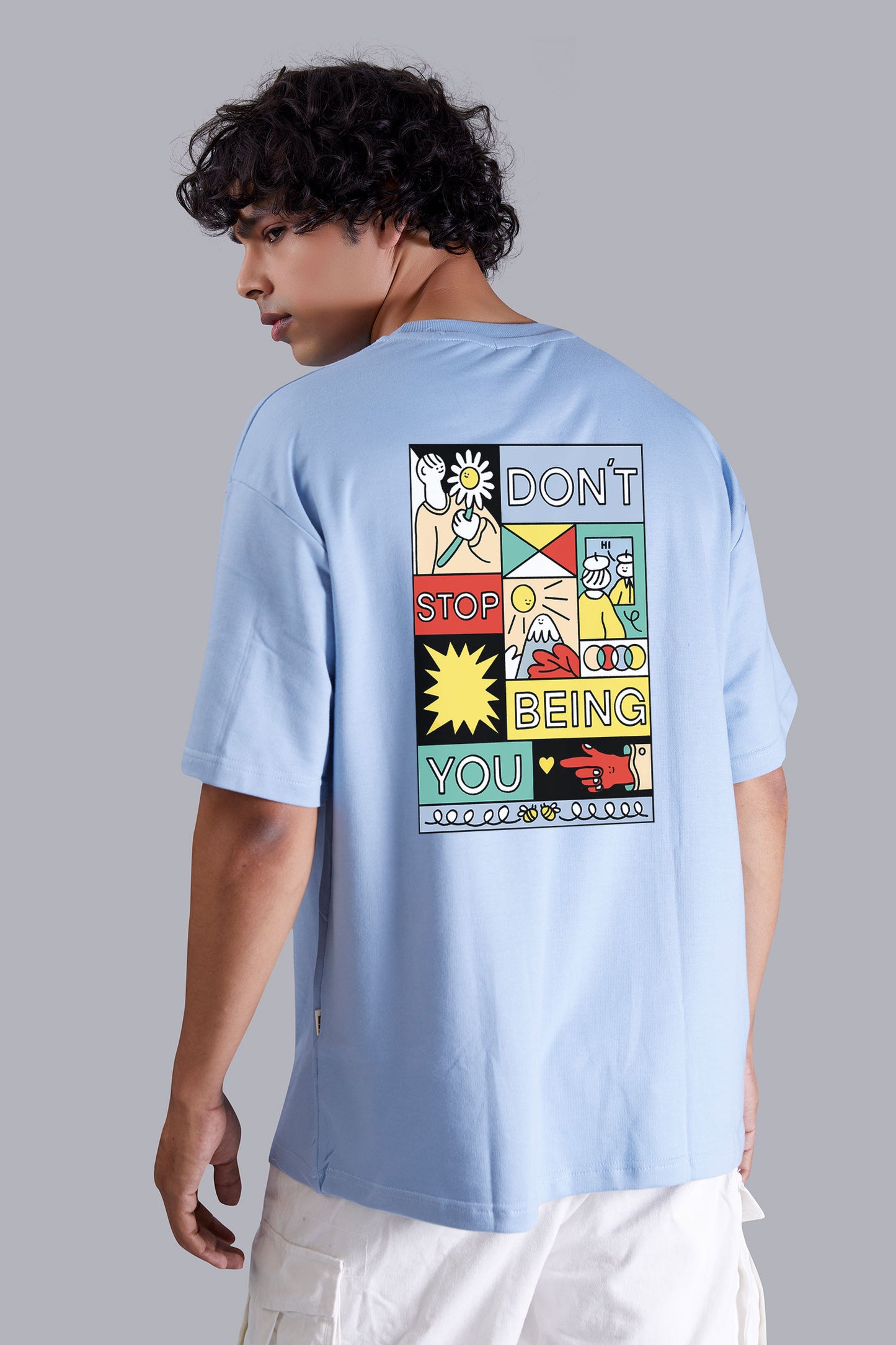 Creative Skybue Oversize T-shirt For Men