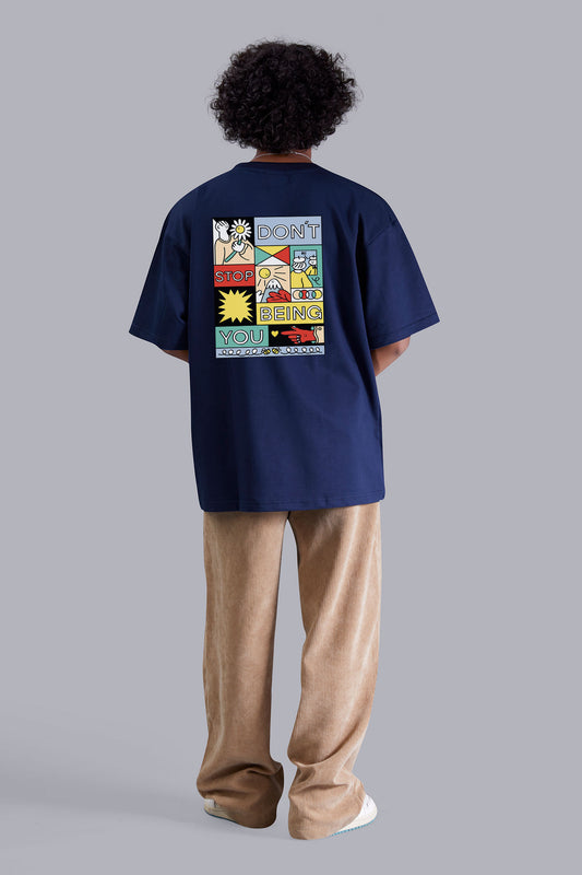 Creative Navyblue Oversize T-shirt For Men