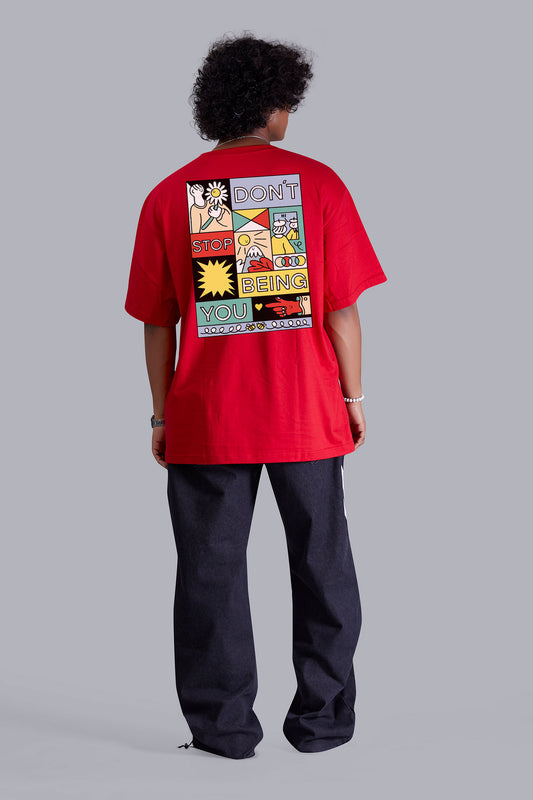 Creative Red Oversize T-shirt For Men