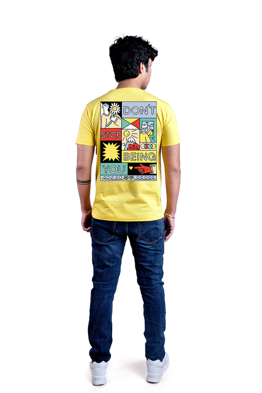 Don't stop being You Round Neck Men (Yellow)