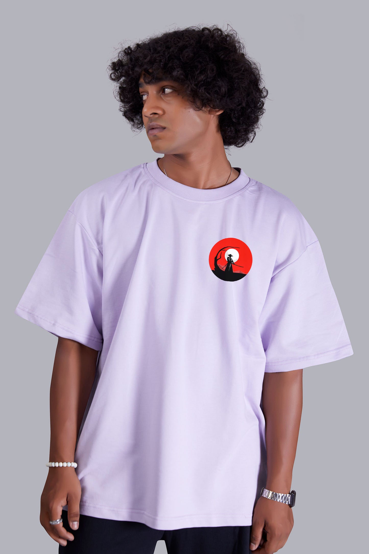 Lavender Dawn Printed Oversized Tshirt For Men