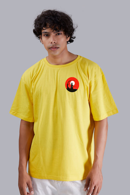 Yellow Dawn Printed Oversized Tshirt For Men