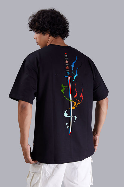 Spiritual Symbolism Black Oversized Men's Tshirt