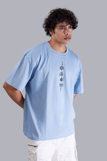 Spiritual Symbolism Skyblue Oversized Men's Tshirt