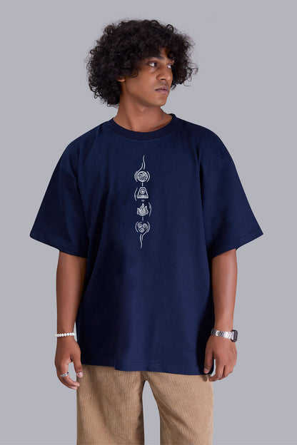 Spiritual Symbolism Navyblue Oversized Men's Tshirt