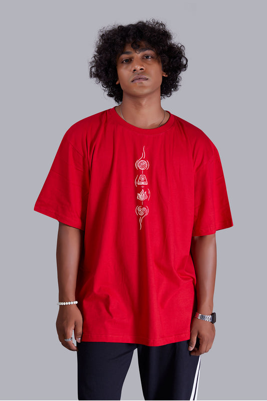 Spiritual Symbolism Red Oversized Men's Tshirt