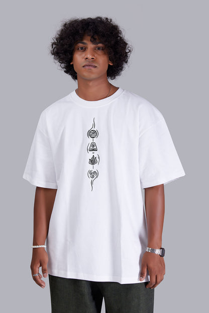 Spiritual Symbolism White Oversized Men's Tshirt