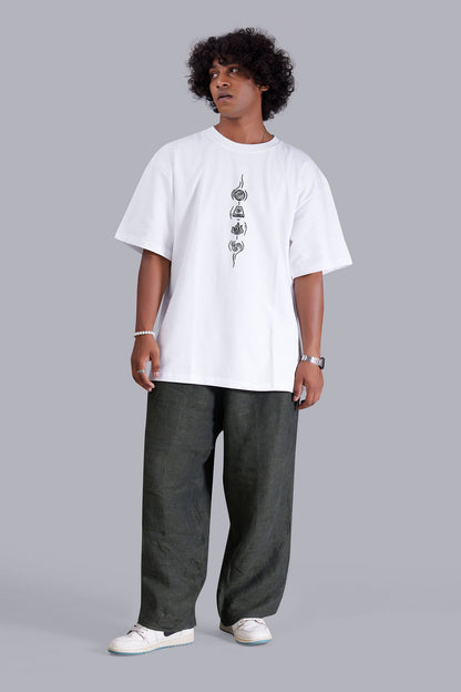 Spiritual Symbolism White Oversized Men's Tshirt