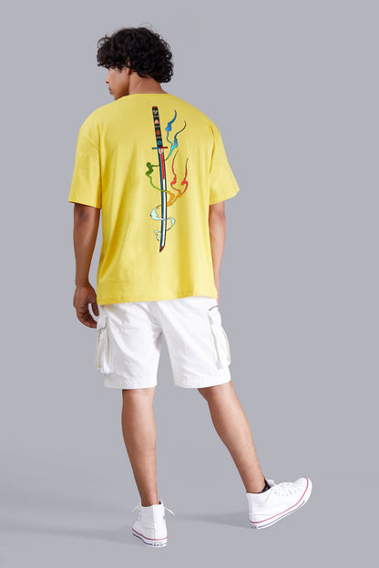 Spiritual Symbolism Yellow Oversized Men's Tshirt