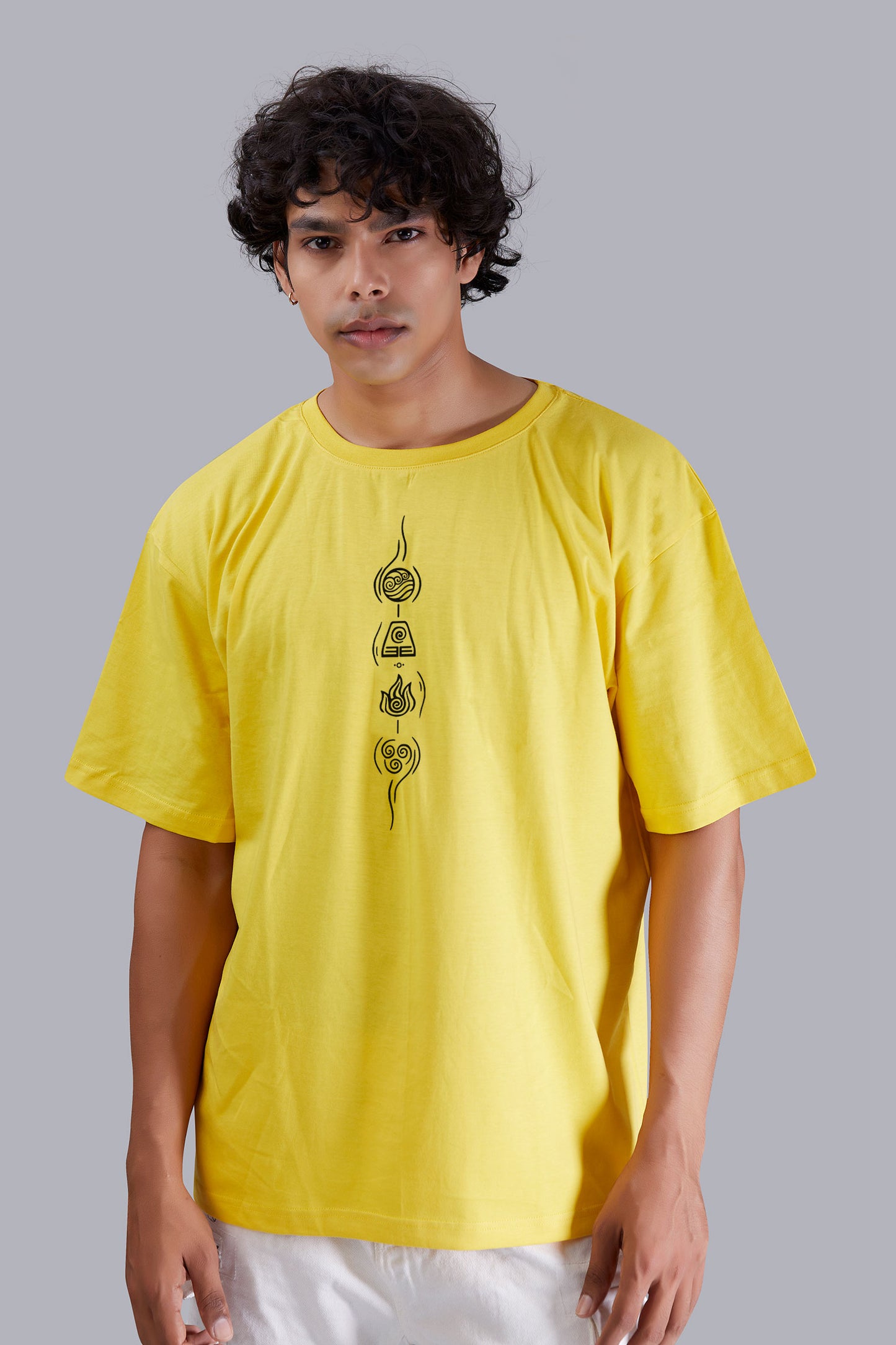 Spiritual Symbolism Yellow Oversized Men's Tshirt