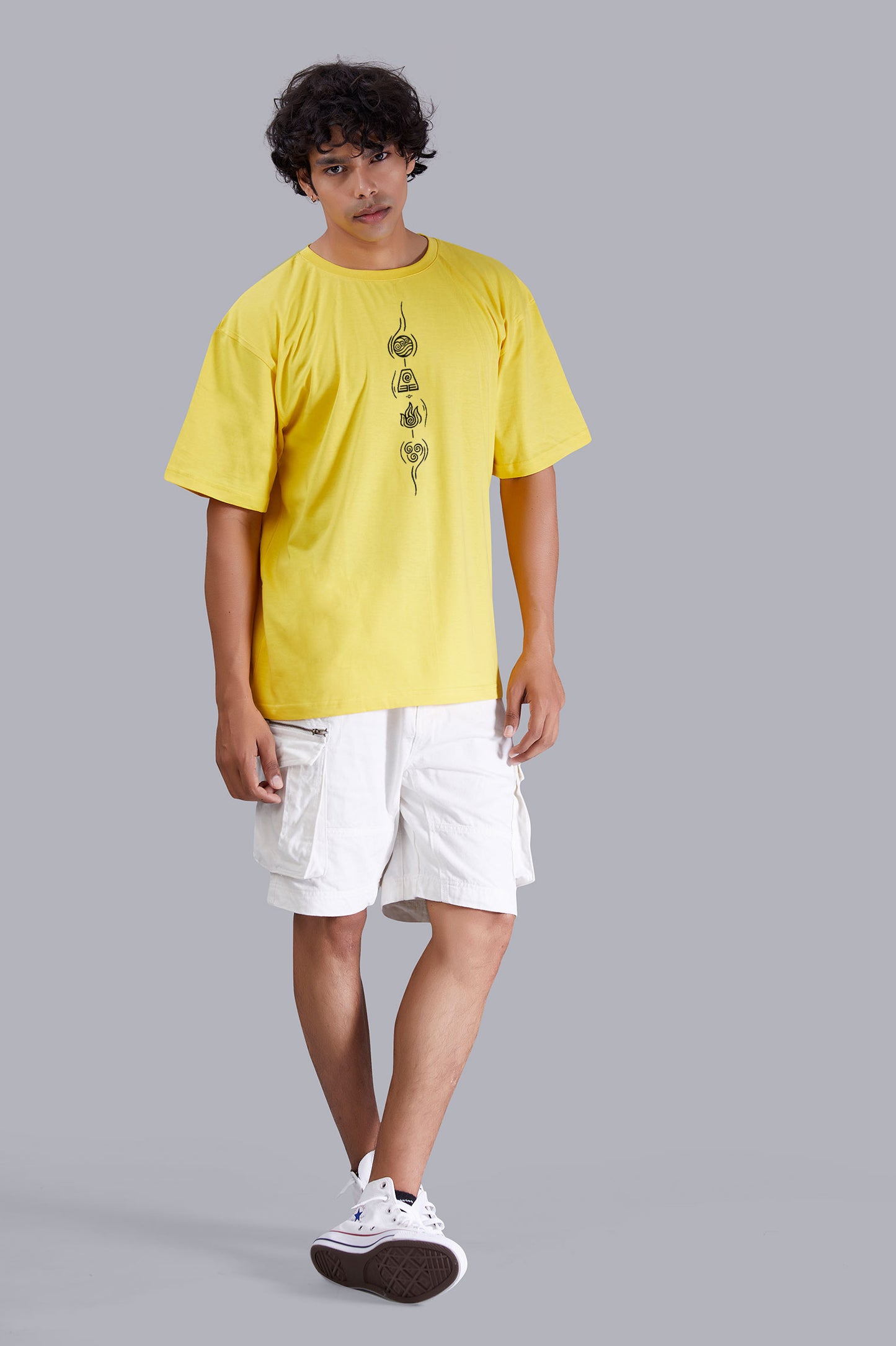 Spiritual Symbolism Yellow Oversized Men's Tshirt