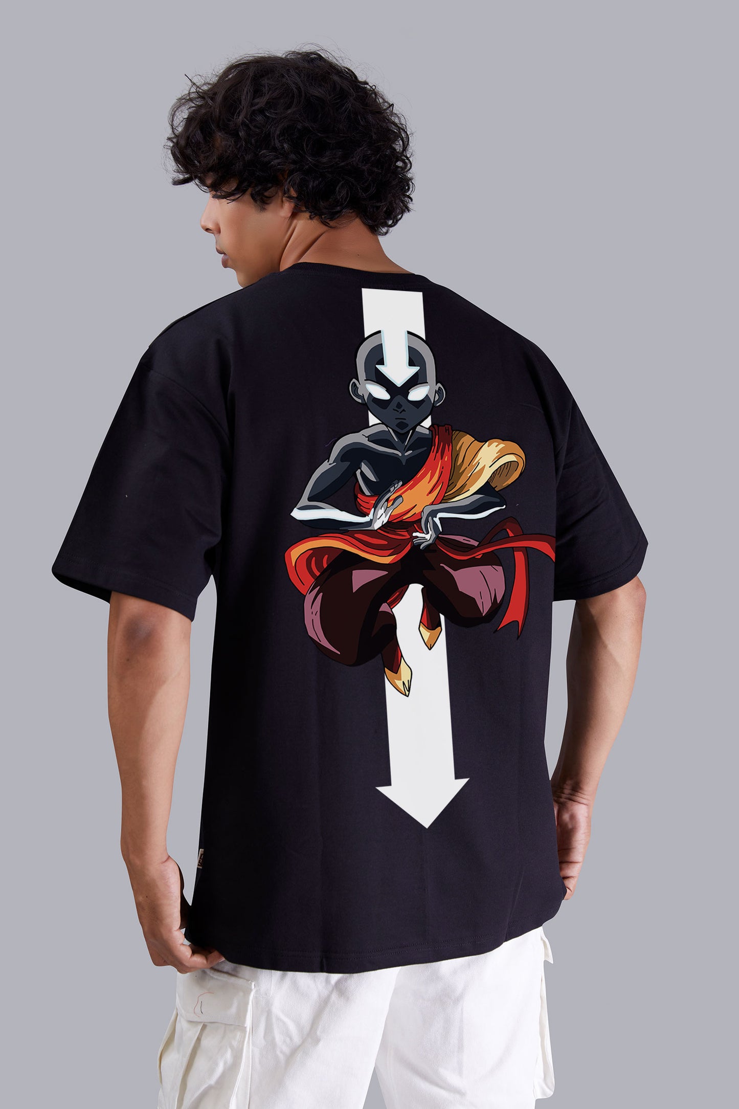 Anime Printed Oversized Black T shirt for Men