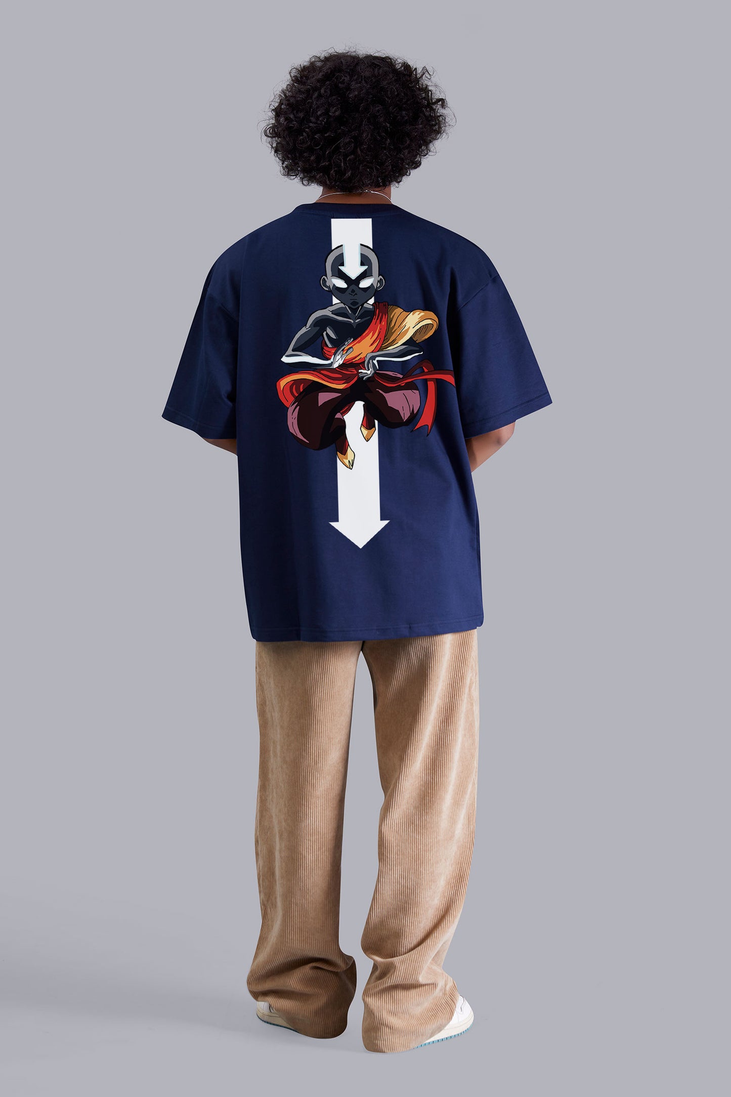 Anime Printed Oversized Navyblue T shirt for Men