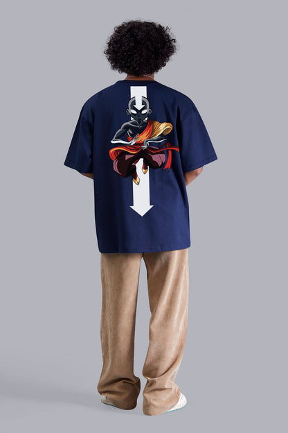 Anime Printed Oversized Navyblue T shirt for Men