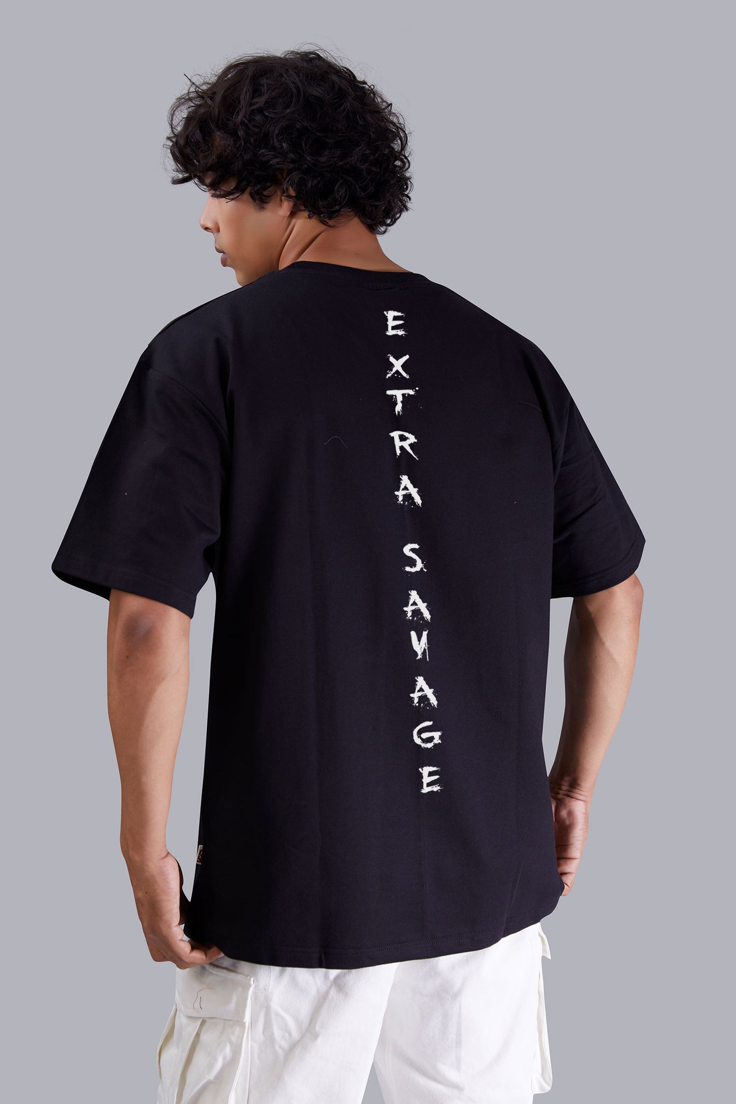 Black Extra Savage Oversized Tshirt for Men