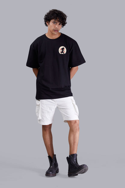 Black Elite Jersey printed oversized T -Shirt