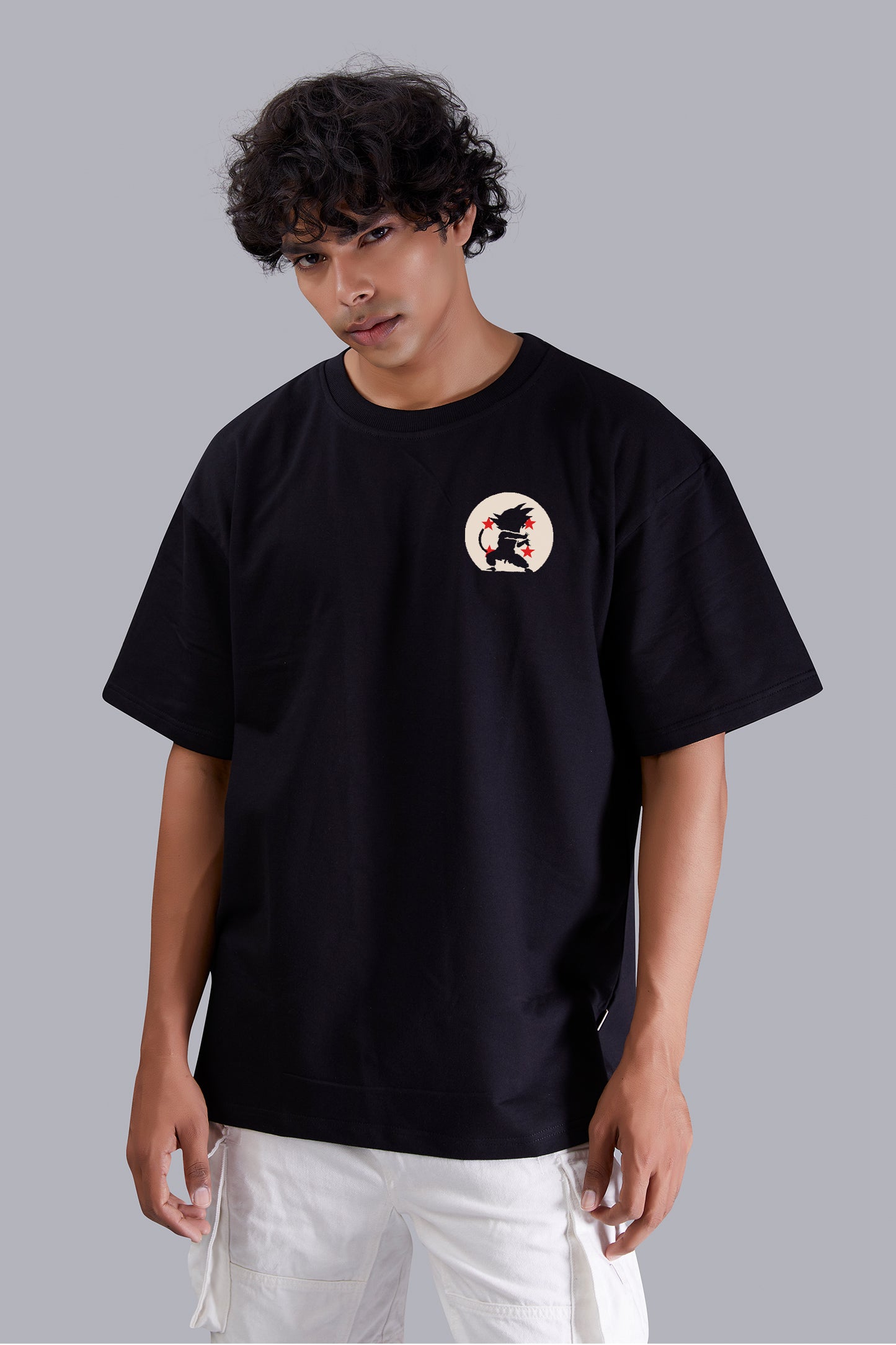 Black Elite Jersey printed oversized T -Shirt