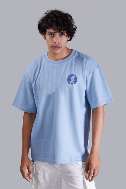 Skyblue Elite Jersey printed oversized T -Shirt