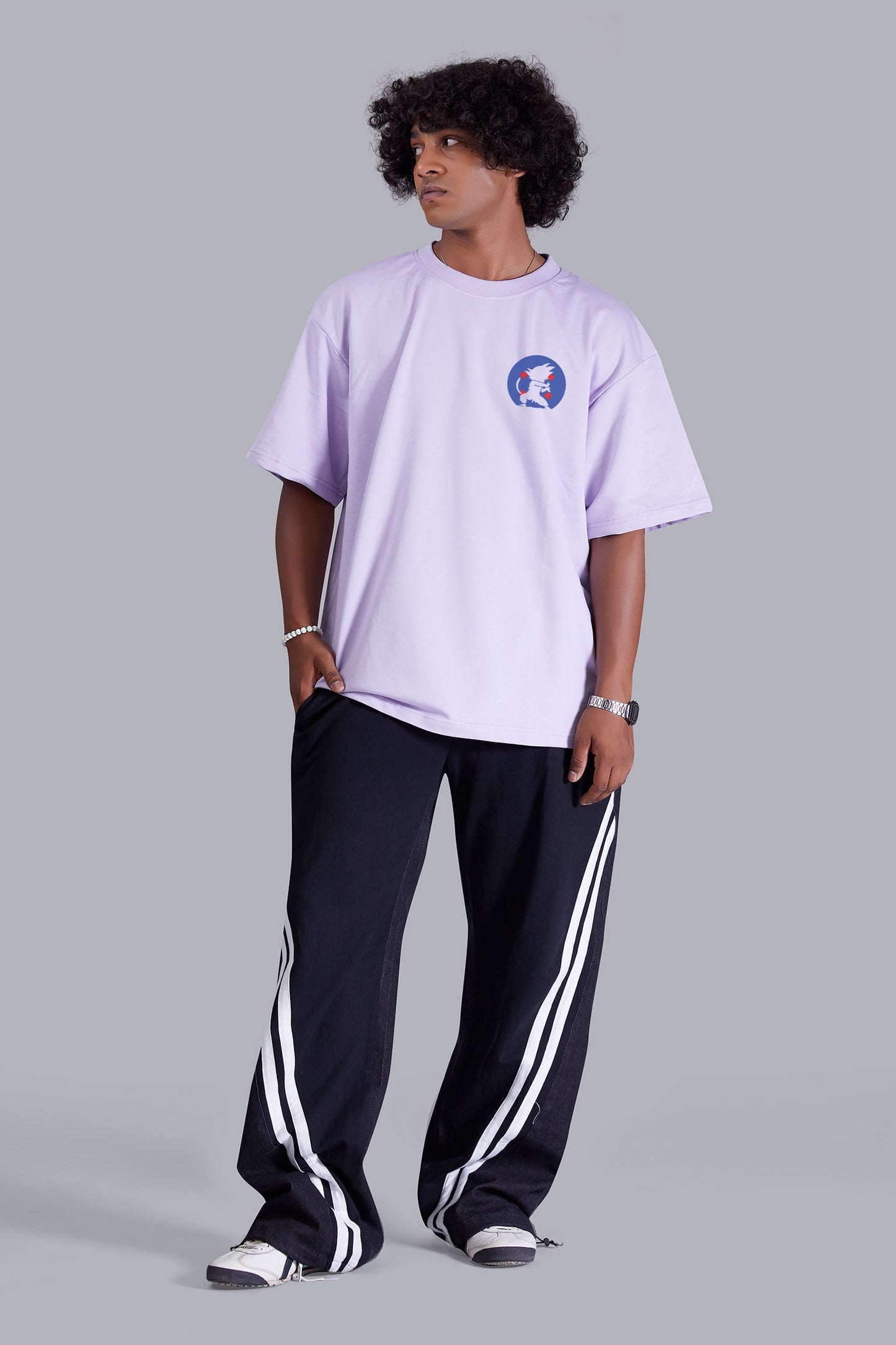 Lavender Elite Jersey printed oversized T -Shirt