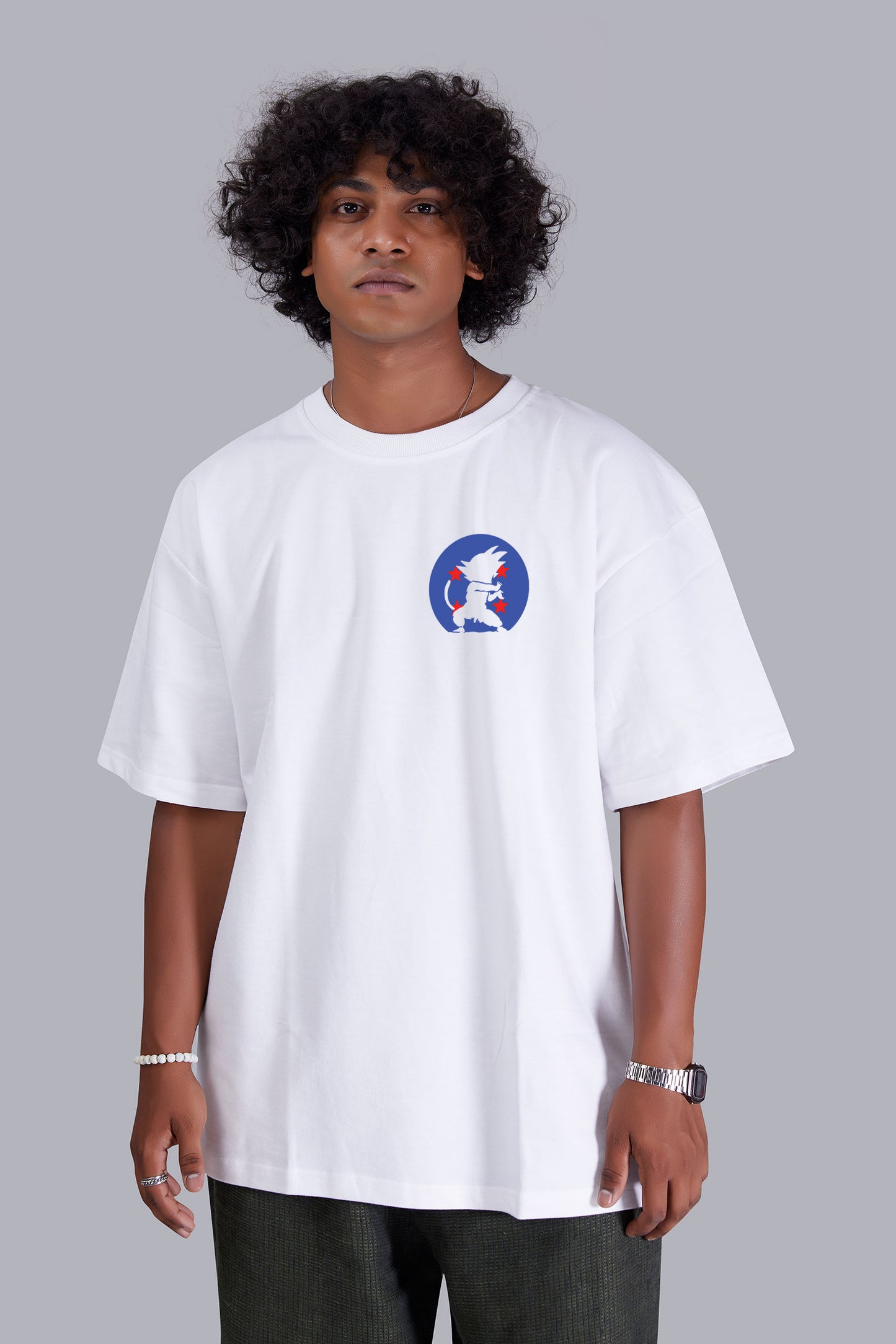 White Elite Jersey printed oversized T -Shirt