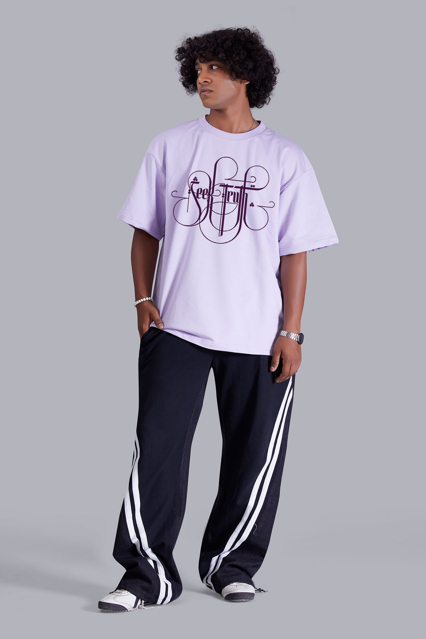 Stef Lavender printed oversized T -Shirt