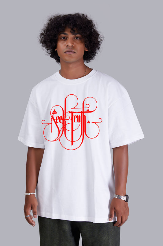 Stef White printed oversized T -Shirt