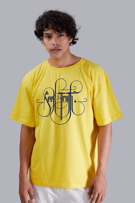 Stef Yellow printed oversized T -Shirt