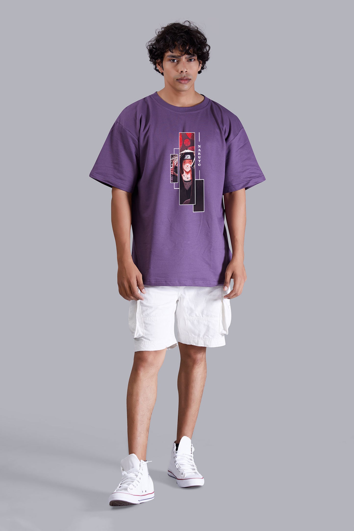 Grape Dude's Portrait printed oversized T -Shirt